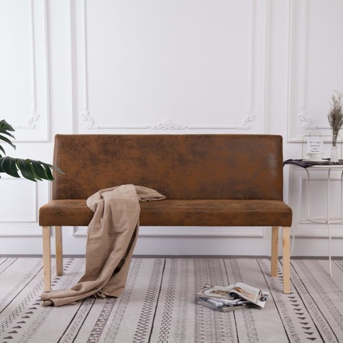 Panca con braccioli marrone - con,