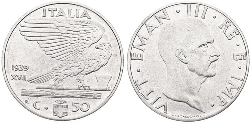 Italia italy 50 - 50, centesimi