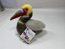 Peluche pelliccia marrone Audubon vintage peluche Repubblica selvaggia cartellino da appendere leggi