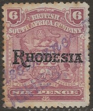 Rhodesia BSAC 1909 SG106a 6d