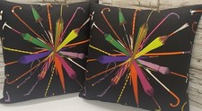 Coppia fodere cuscini con tessuto vintage Ombrelli Piero Fornasetti anni 90