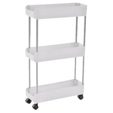 Carrello bianco 3 ceste portatutto slim salvaspazio carrellino stretto sottile p