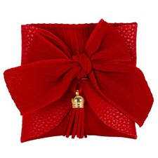 12X Sacchetto Portaconfetti fiocco ROSSO con nappina BOMBONIERA LAUREA 1F3Y