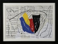 ARTURO CARMASSI  tecnica mista su cartoncino pesante 51x72  del 1981