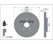 2 pz. Disco freno PRO TEXTAR