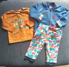 Completo unisex Tuc Tuc arancio blu  pantaloni felpa maglia, neonato 9 /12 Mesi