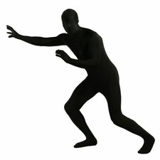 Morph Costumi Morphsuit Nero ORIGINALE Costume Bambino Grande 10/14 LEGGI