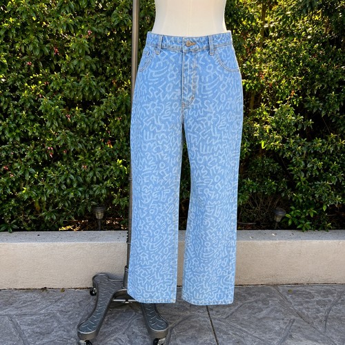 Jeans larghi dritti cotone - , su