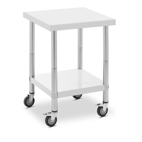 Tavolo inox con ruote