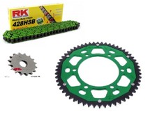 Kit Catena Rinforzata Verde Kawasaki Ninja 125 2019-2024 RK 428 HSB Qualità Ottima