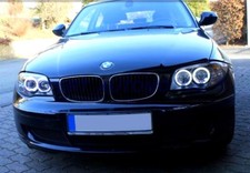 FARI NERI ANGEL EYES CCFL NEON CON CIGLIO SUPERIORE BMW SERIE 1 E81/E87  04--11