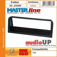 MASCHERINA AUTORADIO 1 DIN PEUGEOT 106 ADATTATORE UN DIN MASTERLINE