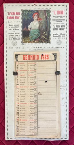 Calendario pubblicitario 1925 - pubblicitario,