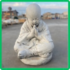 Statua da giardino per esterno scultura monaco Buddha zen in cemento marmo H40CM