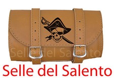 Borsa moto pelle London 20X10 TESCHIO SERPENTE CHOPPER Barilotto custom Bobber