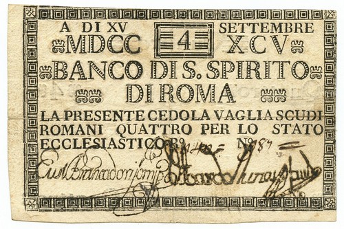 Scudi cedola banco santo - banco, di
