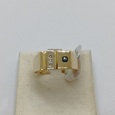 ANELLO DA UOMO IN ORO GIALLO E BIANCO 18K CON ZIRCONI 6,4 GRAMMI N.25 (1655)