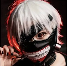 Anime Tokyo Ghoul Maschera Ken Kaneki Cappuccio Maschera Halloween 3D Gomma Cosp