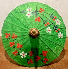 Antico WAGASA / OMBRELLO PARASOLE GIAPPONESE IN BAMBU' e WASHI - DIPINTO A MANO