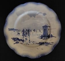 Piatto IN Ceramica Sarreguemines Decoro Marines Sottile Xixème Inizio