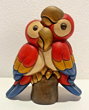 SOPRAMMOBILE STATUINA THUN - PAPPAGALLI / ARCA DI NOE' , VINTAGE 2002, CERAMICA