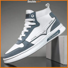 Scarpe da Uomo Bianche Sportive Sneakers in eco pelle Ginnastica Eleganti Alte