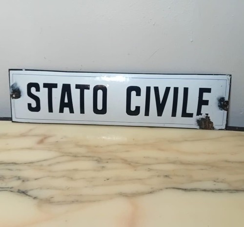 Tabella targa smaltata stato - targa,