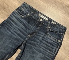 Jeans BKE Tyler dritto uomo 32L 32x34 blu punto spesso baffi lavaggio medio