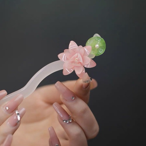 Lotus hairpin bun hair stick - lotus,