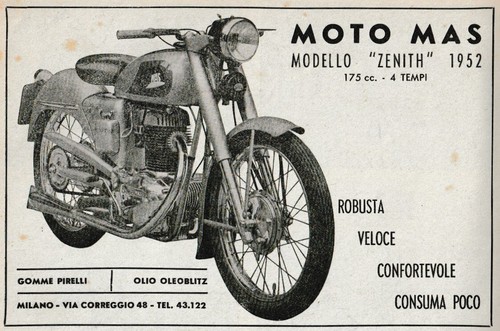 Pubblicita 1952 moto mas - pubblicita',