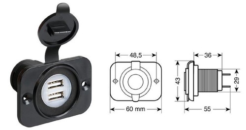 Ext doppia presa usb - doppia,