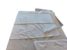 lenzuolo vintage matrimoniale bianco in purissimo cotone anni 30 ricamato a mano