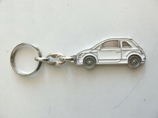 TUNING PORTACHIAVE FIAT 500 ABARTH SMALTO BIANCO ARGENTO 100% MADE IN ITALY