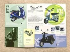 Brochure vintage PIAGGIO VESPA PX200 PX125 2000 SCOOTER mod ET2 ET4 X9 Typhoon