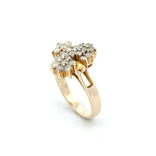 Anello fiore diamanti oro - diamanti,