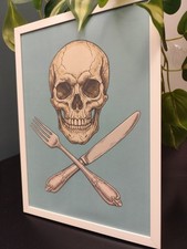 Quadro teschio vintage da