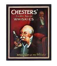 Tabella pub bar CESTERS' WHISKEY in legno da parete da collezione per arredi