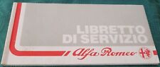 Libretto di servizio Alfa 33