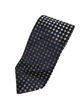 Giorgio mariani cravatta tie 100% seta silk blu   e grigio  pois  necktie A069