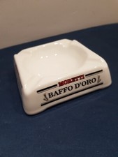 Posacenere In Ceramica Pubblicitario Birra Moretti Baffo D'oro Da Collezione 
