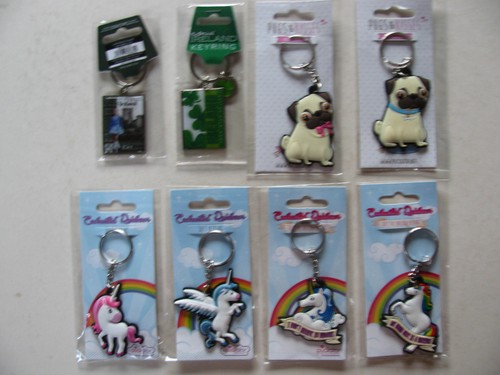 Keyrings keychains owls pugs - keychains,
