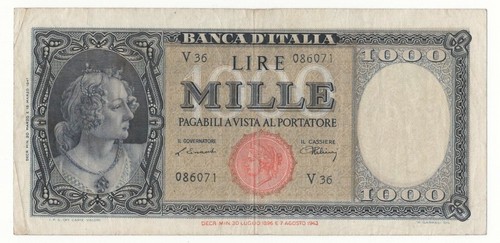 1000 lire italia ornata - lire, di