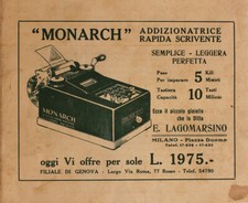 Monarch. Addizionatrice rapida scrivente - Advertising  1933