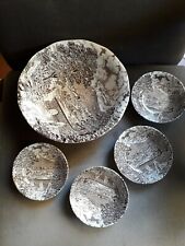 SET 5 PIATTINI INGLESI PER DOLCE/ MACEDONIA CROWN DUCAL