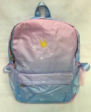 Zaino americano scuola bambina corona luna e stelle rosa e azzurro principessa