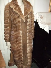 CAPPOTTO PELLICCIA COAT MANTEL FUR PELZ VISONE MINK NERZ BEIGE MIELE PELLE 46/48
