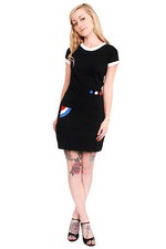 Ladies Indie Retro Modette Sixties Vintage Black Target Scooter Dress
