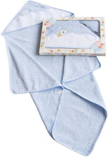 Accappatoio Neonato Da Ricamare, Con Inserto in Etamine Su Cappuccio a Triangolo