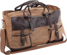 NUOVA borsa da viaggio canvas 2 tasche esterne tracolla per viaggio festival business