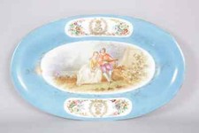 PLAT SEVRES PORCELAINE scène